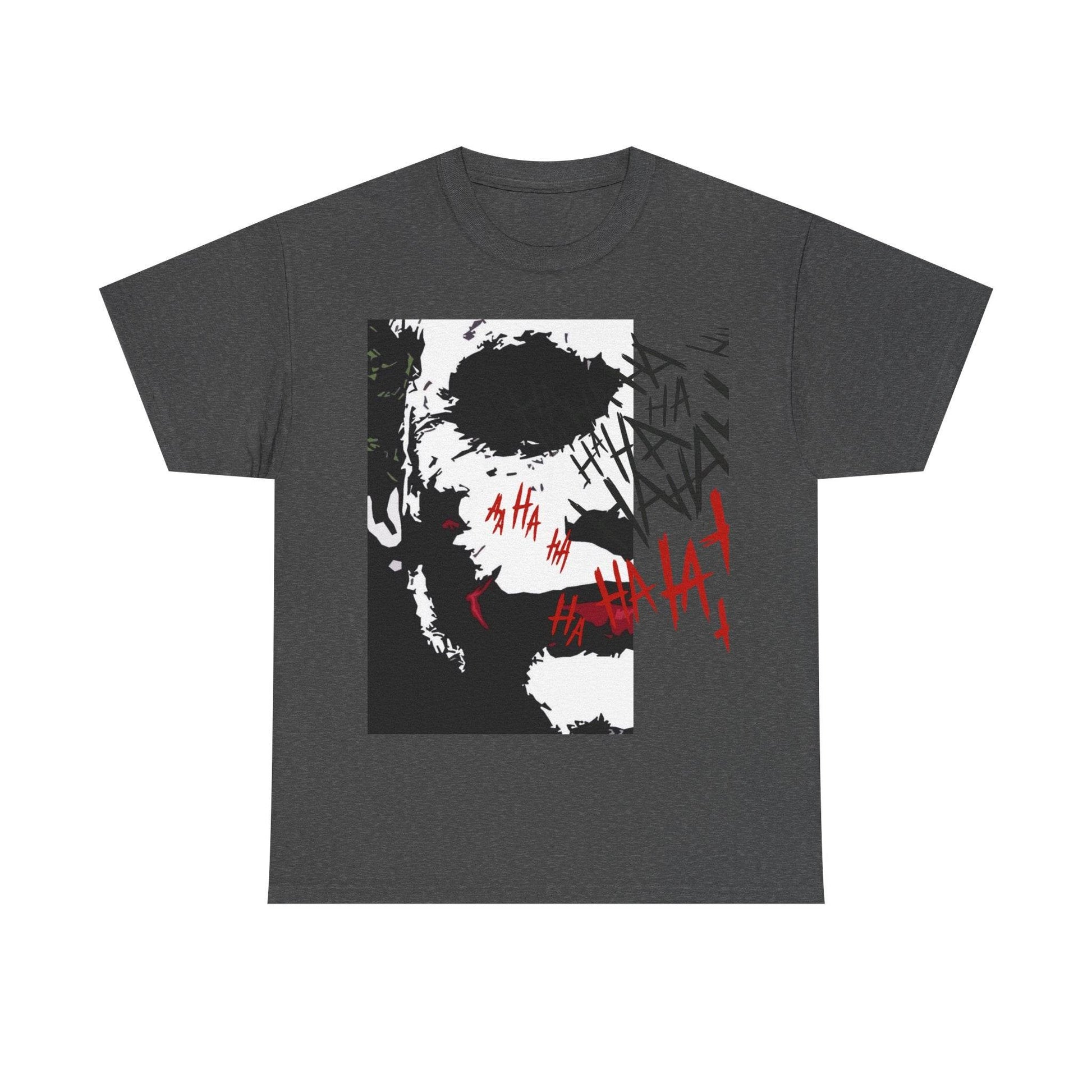 Unisex Heavy Cotton Tee - Joker Inspired Graphic Tee, Casual Wear, Perfect for Halloween, Movie Fans, Gift Idea, Streetwear - IntuitiveEncBoutique