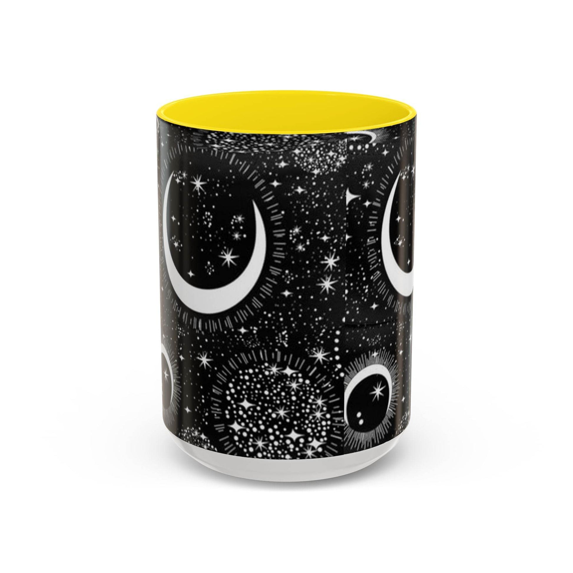 Star Moon Cup - Celestial Design Coffee Mug, 11oz Tea Cup, Astrology Lover Gift, Kitchen Decor, Celestial Kitchenware, Ceramic Beverage Mug - IntuitiveEncBoutique