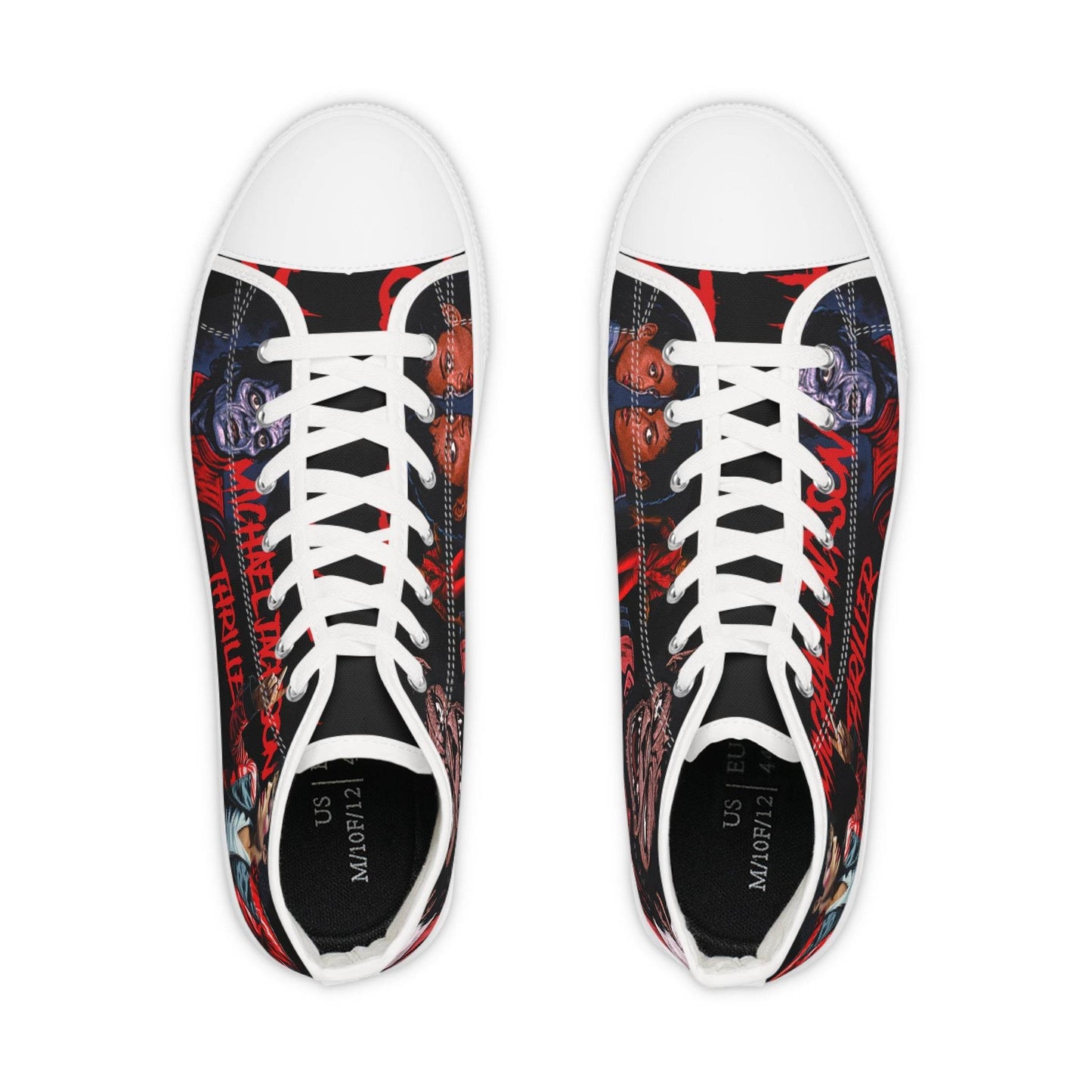 Thriller Inspired High Top Sneakers, Retro Sneakers, Horror Movie Shoes, Custom High Tops, Statement Footwear, Halloween Fashion, Gift [...] - IntuitiveEncBoutique