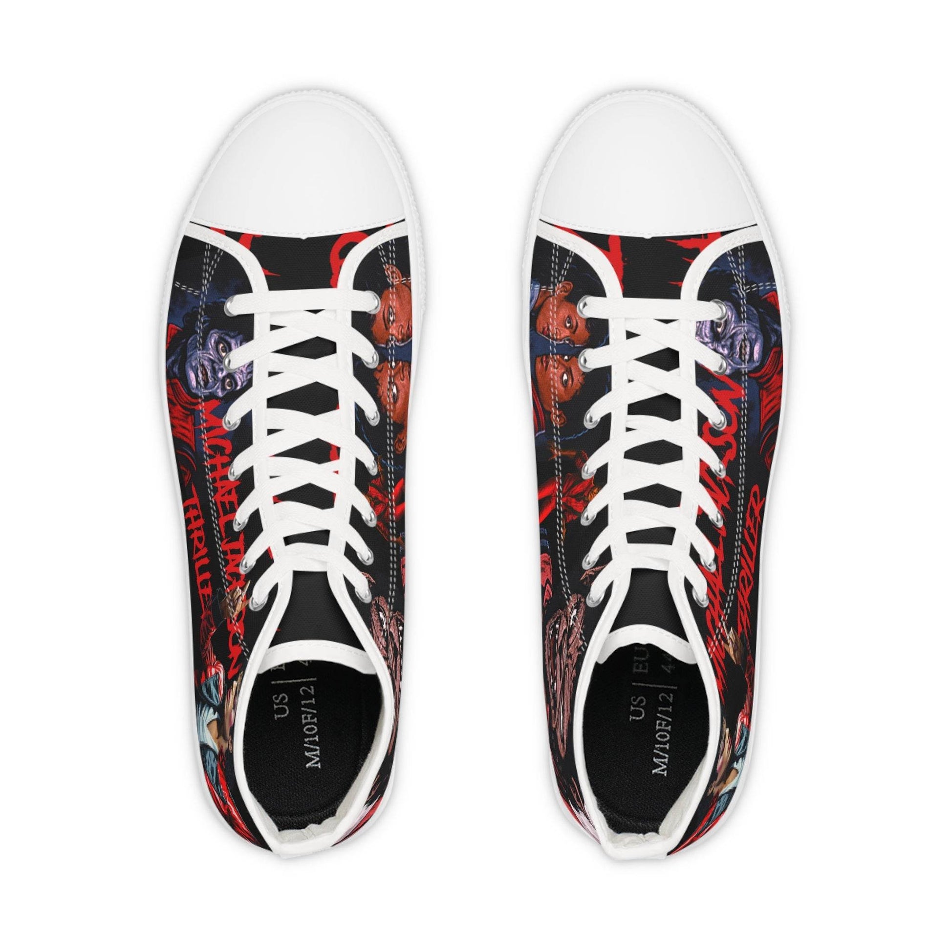 Thriller Inspired High Top Sneakers, Retro Sneakers, Horror Movie Shoes, Custom High Tops, Statement Footwear, Halloween Fashion, Gift [...] - IntuitiveEncBoutique