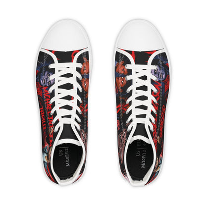 Thriller Inspired High Top Sneakers, Retro Sneakers, Horror Movie Shoes, Custom High Tops, Statement Footwear, Halloween Fashion, Gift [...] - IntuitiveEncBoutique