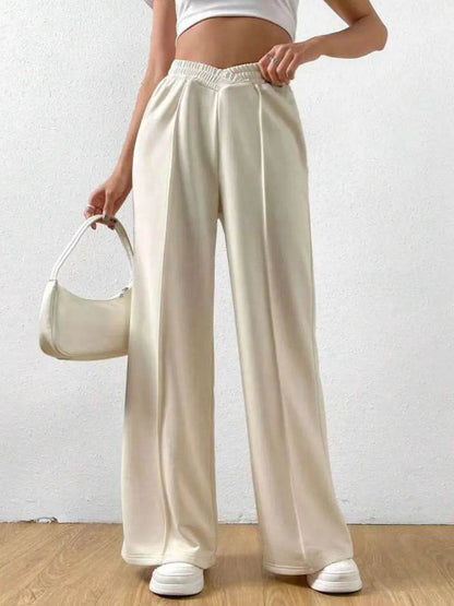 Elastic Waist Wide Leg Pants - IntuitiveEncBoutique