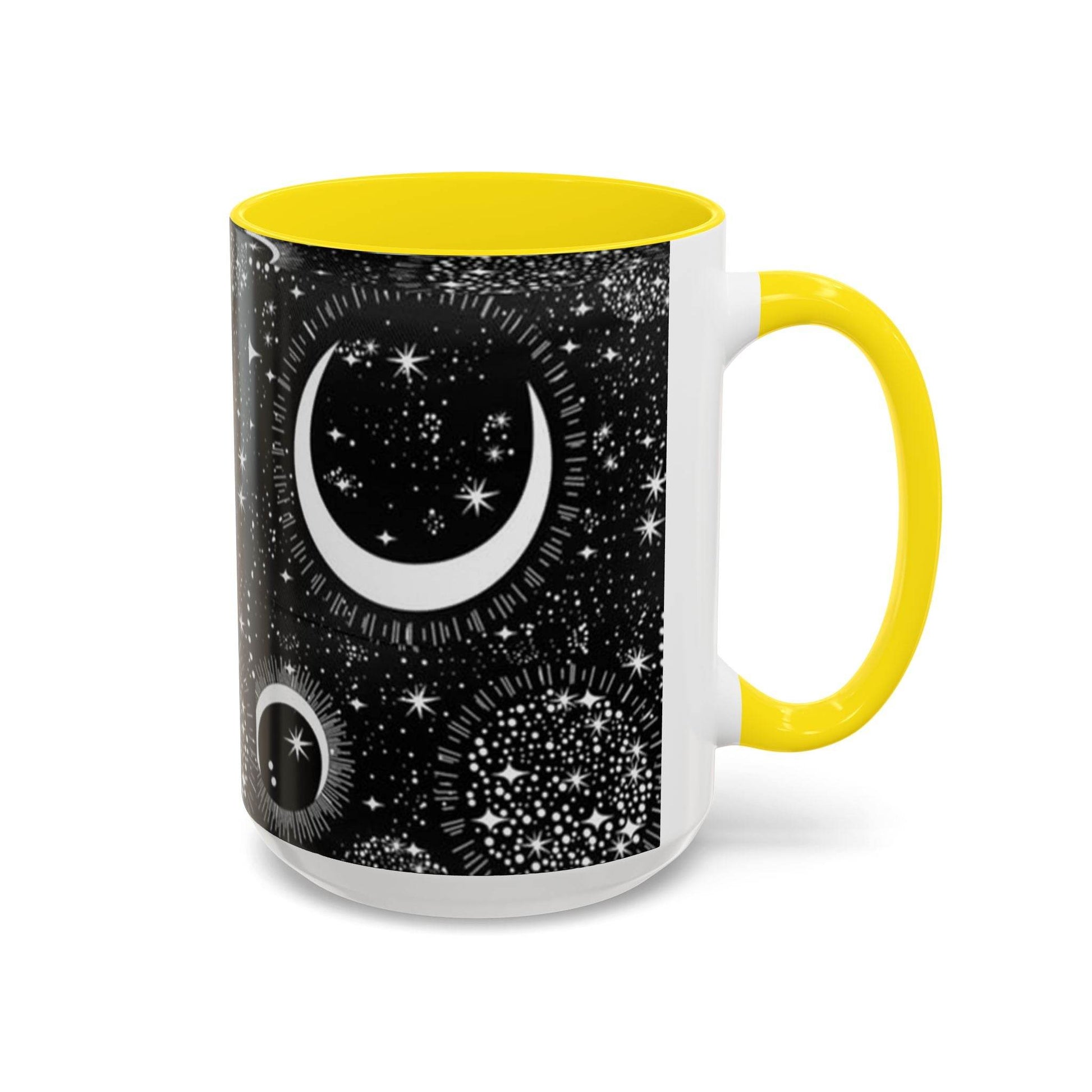 Star Moon Cup - Celestial Design Coffee Mug, 11oz Tea Cup, Astrology Lover Gift, Kitchen Decor, Celestial Kitchenware, Ceramic Beverage Mug - IntuitiveEncBoutique