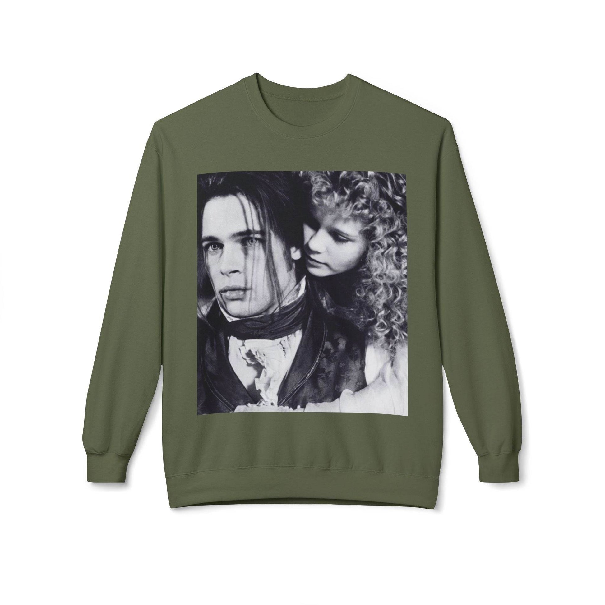 Vampire Romance Fleece Crewneck Sweatshirt, Cozy Sweatshirt, Gothic Fashion, Unisex Gift, Movie Lover Apparel, Halloween Outfit - IntuitiveEncBoutique