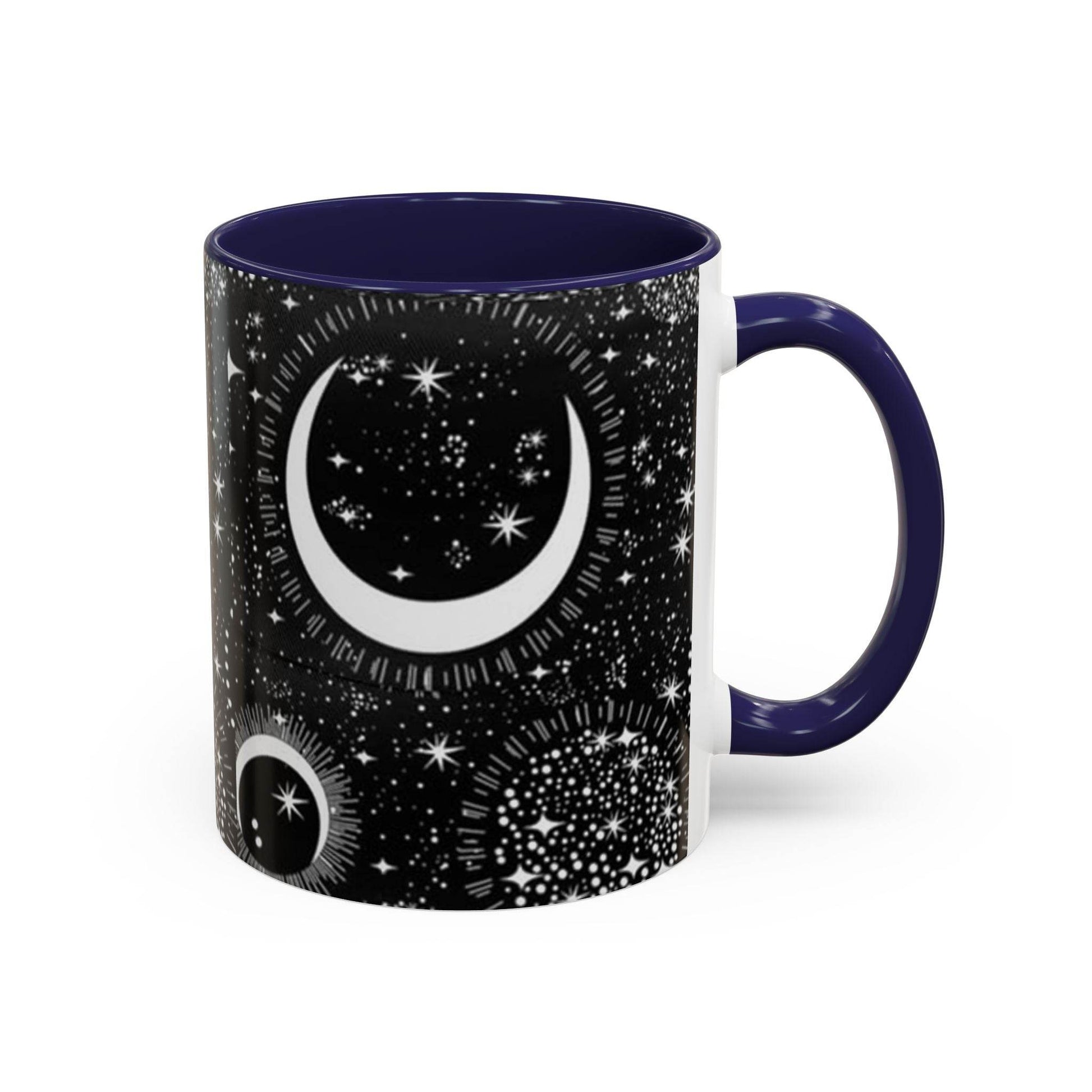 Star Moon Cup - Celestial Design Coffee Mug, 11oz Tea Cup, Astrology Lover Gift, Kitchen Decor, Celestial Kitchenware, Ceramic Beverage Mug - IntuitiveEncBoutique