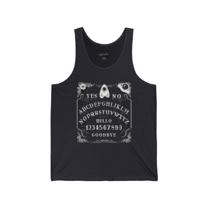 Spooky Ouija Board Tank, Unisex Jersey Tank Top, Halloween Shirt, Gothic Gift, Witchy Apparel, Summer Vibes, Festival Wear