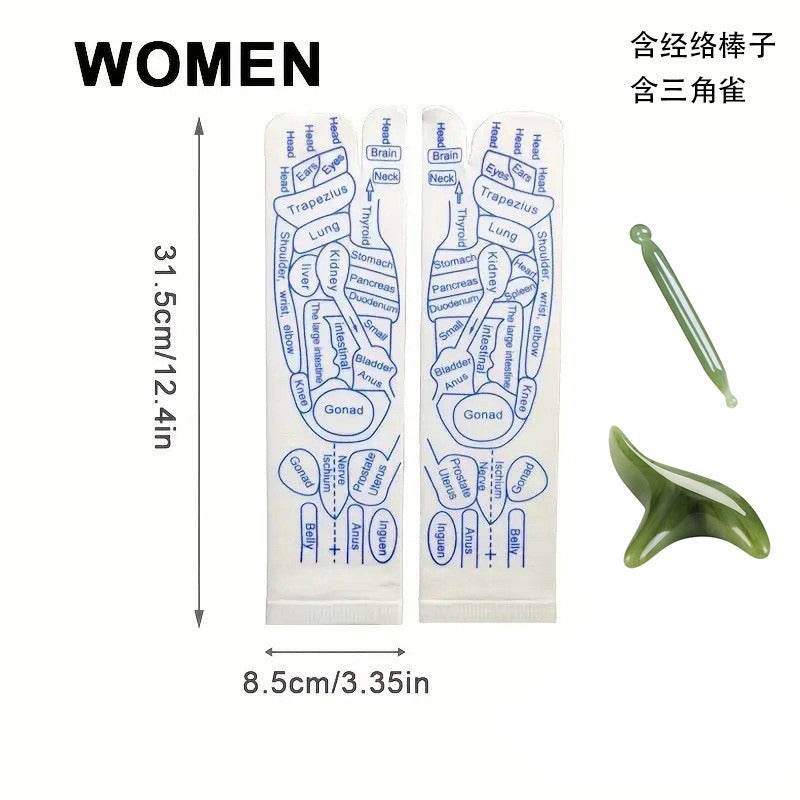 Reflexology Socks Women Foot Massage Meridian Acupoint Reflex Area Acupoint Socks And Foot Acupoint Illustration Socks for Foot - IntuitiveEncBoutique