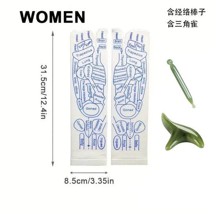 Reflexology Socks Women Foot Massage Meridian Acupoint Reflex Area Acupoint Socks And Foot Acupoint Illustration Socks for Foot - IntuitiveEncBoutique