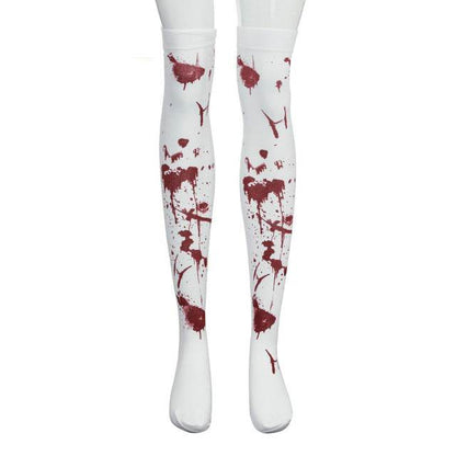 Halloween Black White Long Knee High Socks Costume Masquerade Carnival Cosplay Soft Wind Thigh Stockings Over The Knee - IntuitiveEncBoutique