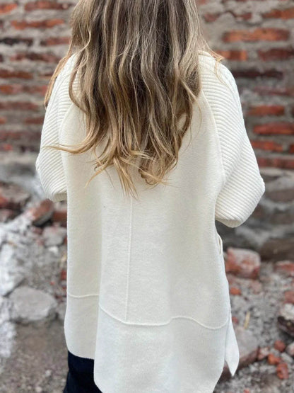 Full Size Texture Knit Longline Coat Plus Size - IntuitiveEncBoutique