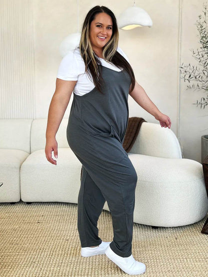 Double Take Full Size Sleeveless V-Neck Pocketed Jumpsuit - IntuitiveEncBoutique