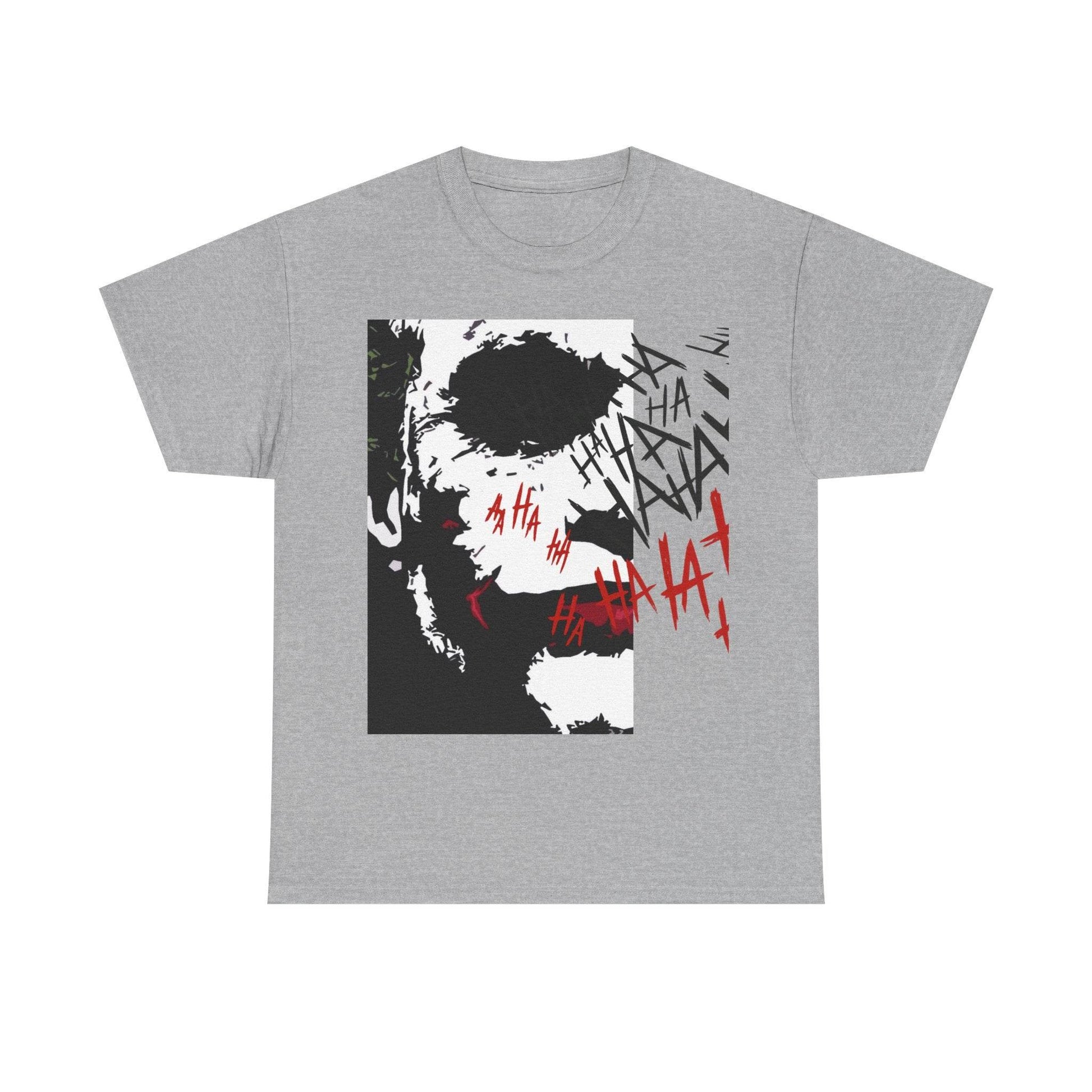 Unisex Heavy Cotton Tee - Joker Inspired Graphic Tee, Casual Wear, Perfect for Halloween, Movie Fans, Gift Idea, Streetwear - IntuitiveEncBoutique