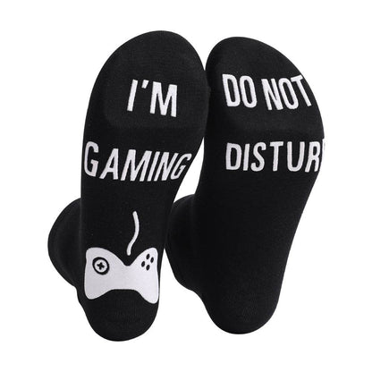 DO NOT DISTURB Short Socks Glue Letter Printing Socks Men's Mid-Tube Game Socks - IntuitiveEncBoutique