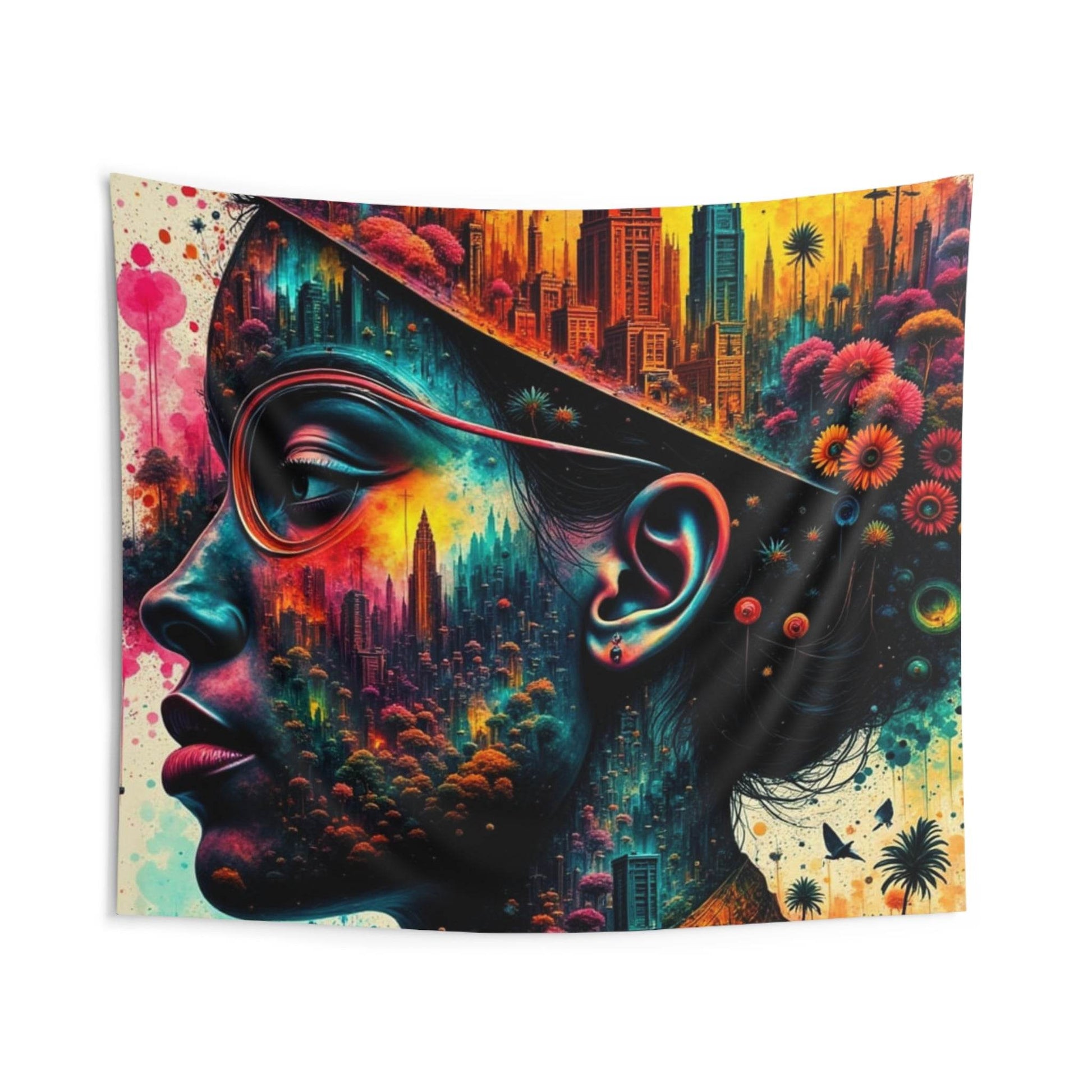 Digital Art Indoor Wall Tapestries, Unique Home Decor, Dorm Room Wall Hanging, Modern Wall Art, Large Tapestry - IntuitiveEncBoutique