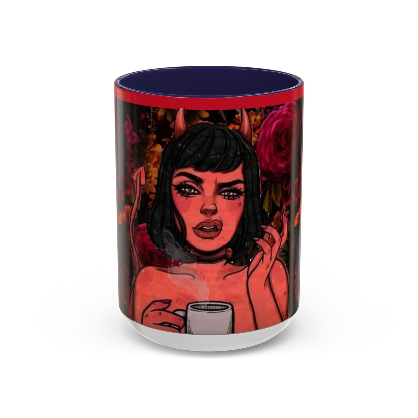 Gothic Floral Accent Coffee Mug - Perfect for Coffee Lovers, Gift for Birthdays, Drama Queen Decor, Unique Art Mug