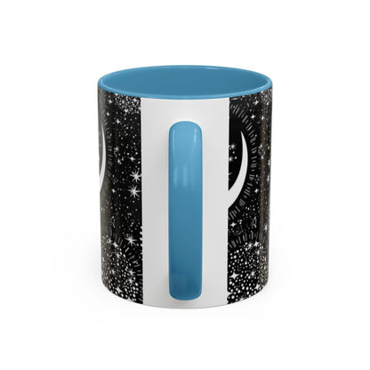 Star Moon Cup - Celestial Design Coffee Mug, 11oz Tea Cup, Astrology Lover Gift, Kitchen Decor, Celestial Kitchenware, Ceramic Beverage Mug - IntuitiveEncBoutique