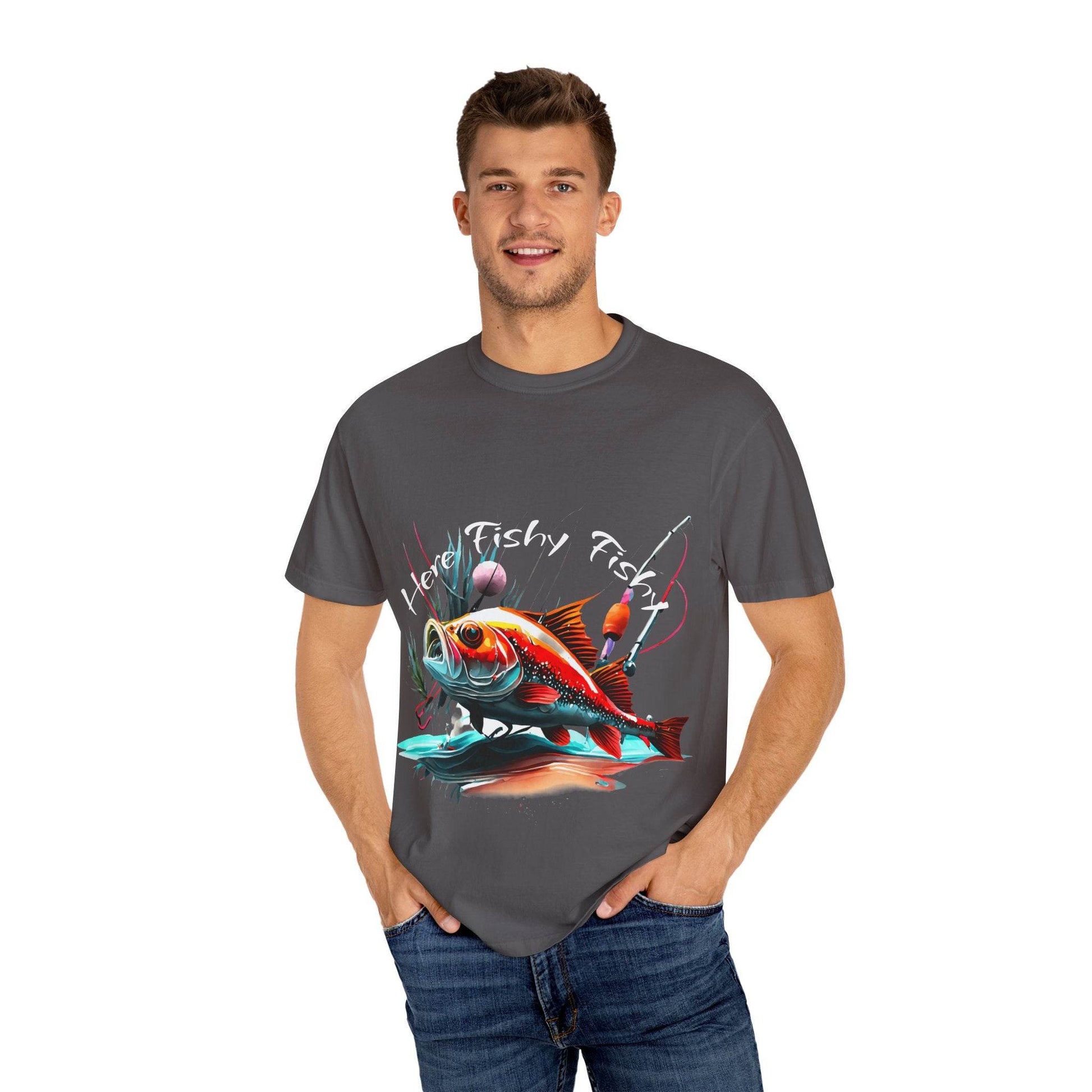 Fishing Themed Unisex Garment-Dyed T-shirt - IntuitiveEncBoutique
