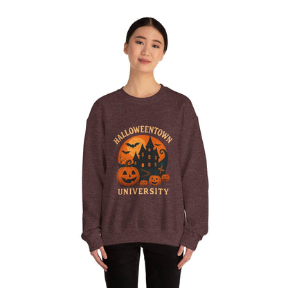 Halloween Town Crewneck Sweatshirt, Cozy Sweatshirt for Fall, Unisex Halloween Apparel, Spooky Season Gift, Halloween University Sweatshirt - IntuitiveEncBoutique
