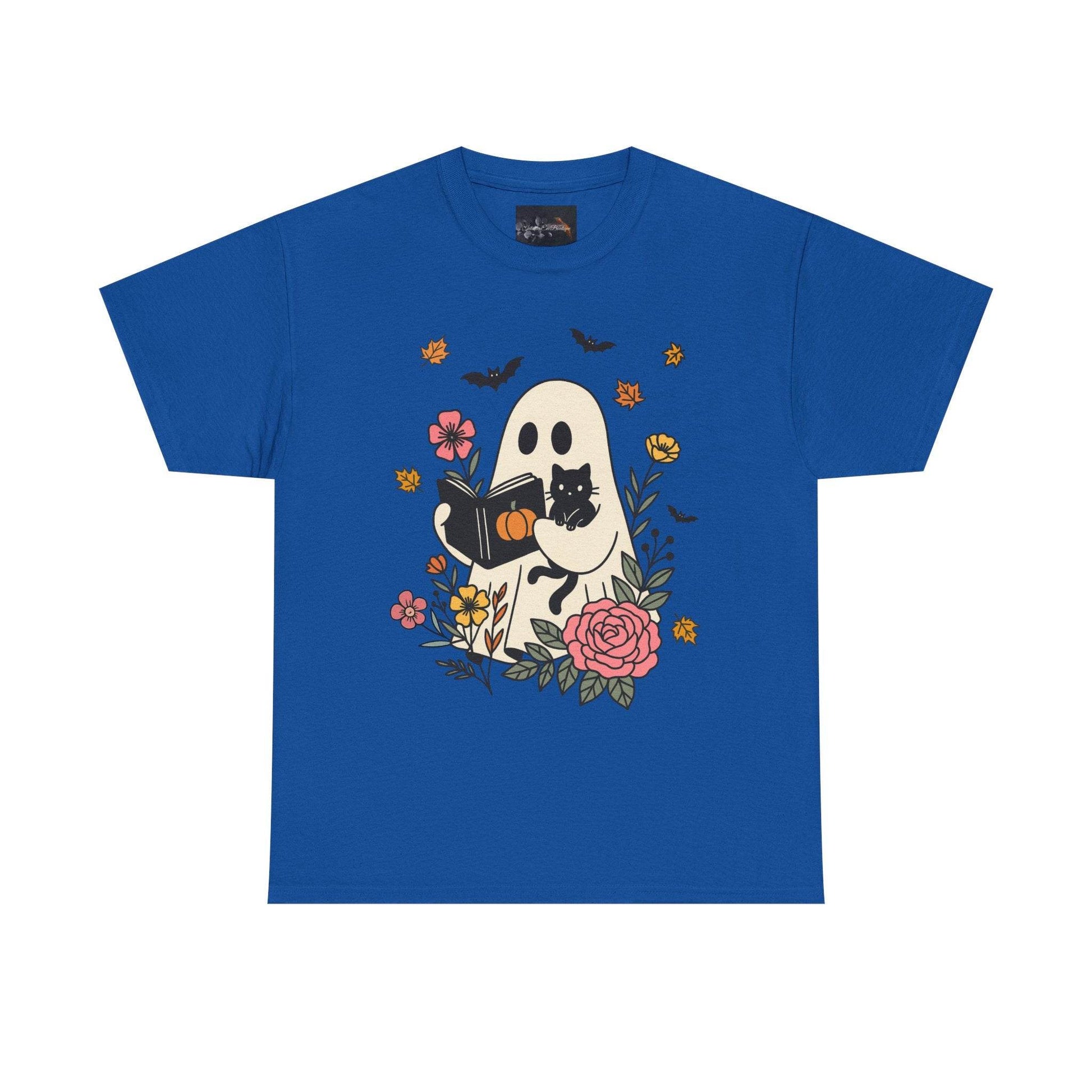 Cute Ghost & Cat Unisex Heavy Cotton Tee - IntuitiveEncBoutique