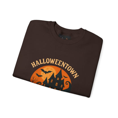 Halloween Town Crewneck Sweatshirt, Cozy Sweatshirt for Fall, Unisex Halloween Apparel, Spooky Season Gift, Halloween University Sweatshirt - IntuitiveEncBoutique