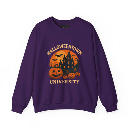 Halloween Town Crewneck Sweatshirt, Cozy Sweatshirt for Fall, Unisex Halloween Apparel, Spooky Season Gift, Halloween University Sweatshirt - IntuitiveEncBoutique