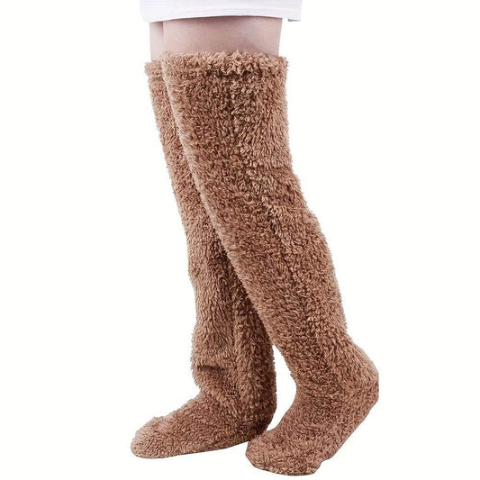 Thick leg warmers, knee pads, warm plush pants, long leg exposed socks - IntuitiveEncBoutique