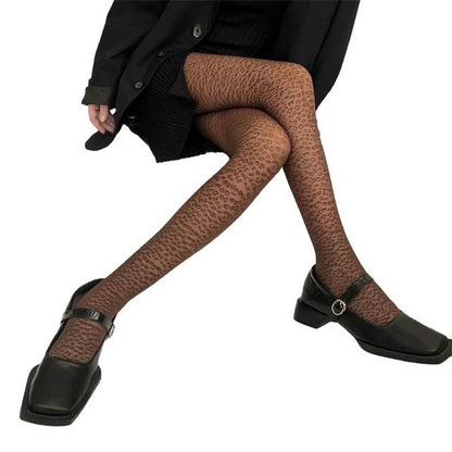 Leopard Print Pantyhose Tights Woman Sexy Jacquard Bottoming Stockings - IntuitiveEncBoutique