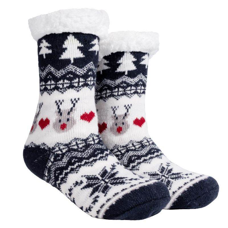 Christmas Floor Socks Indoor Home Sleep Winter Plush Thick Long Socks Women's Postpartum Socks Anti slip - IntuitiveEncBoutique