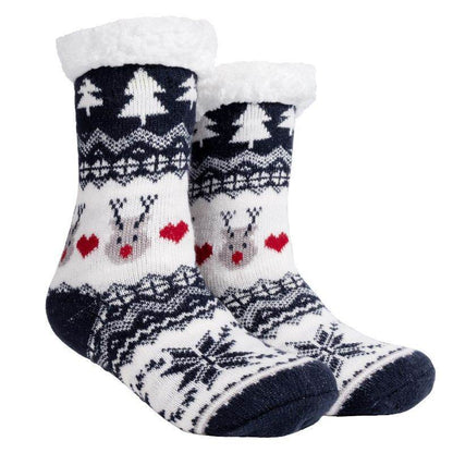 Christmas Floor Socks Indoor Home Sleep Winter Plush Thick Long Socks Women's Postpartum Socks Anti slip - IntuitiveEncBoutique