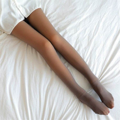 Stewardess Grey Thickened Plush Skin Leggings For Women - IntuitiveEncBoutique