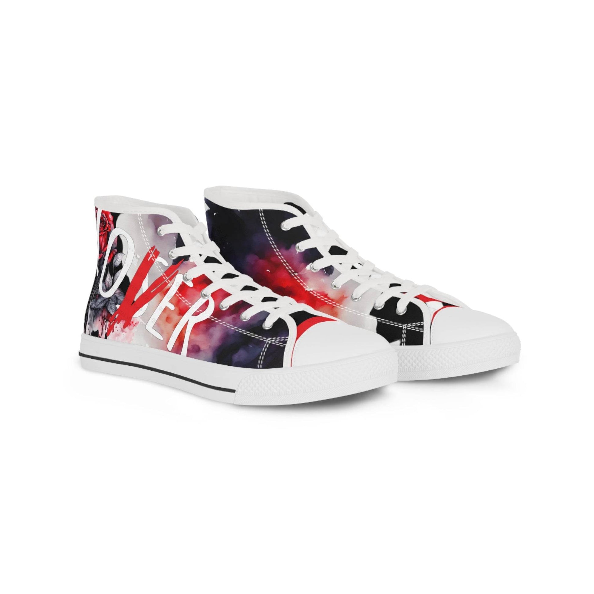 lover loser design on Men's High Top Sneakers, streetwear gift for him, urban style shoes, custom graffiti footwear, - IntuitiveEncBoutique