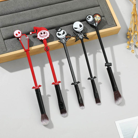 Christmas Horror Night Jack Skull Bridal Makeup Brush Metal Handle Eyeshadow Brush Halloween Gift Christmas Makeup - IntuitiveEncBoutique