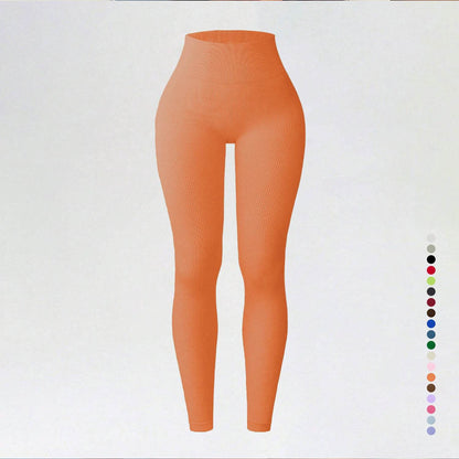 Threaded autumn and winter yoga pants seamless fitness pants high waisted sports yoga clothes leggings - IntuitiveEncBoutique
