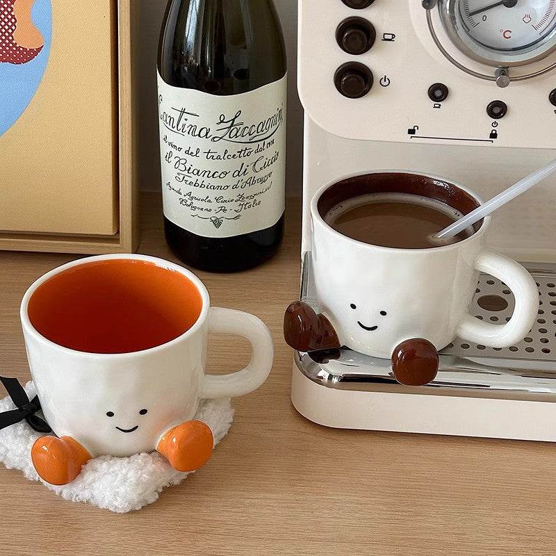 Kawaii hand - pinch feet ceramic coffee cup. High - aesthetic, great for home/dorm. Ideal gift, doubles as mark cup. - IntuitiveEncBoutique