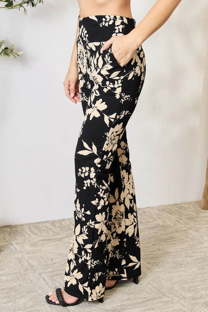 Heimish Full Size High Waist Floral Flare Pants - IntuitiveEncBoutique