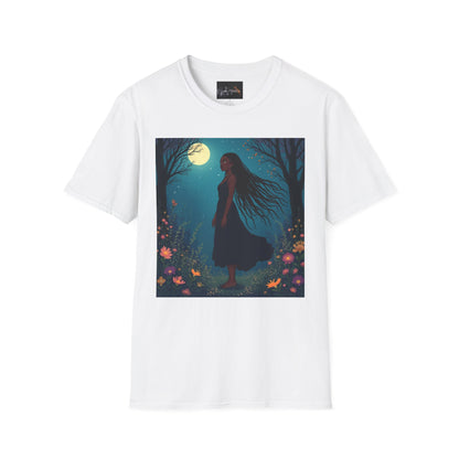 Moonlit Silhouette Unisex T-Shirt, Softstyle Tee for Nature Lovers, Perfect for Gifts and Everyday Wear