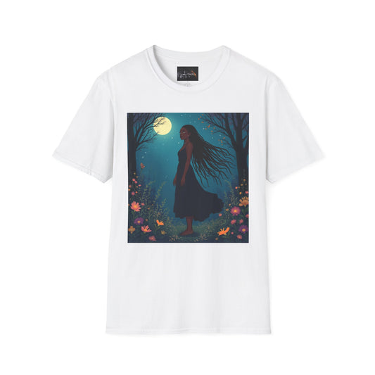 Moonlit Silhouette Unisex T-Shirt, Softstyle Tee for Nature Lovers, Perfect for Gifts and Everyday Wear