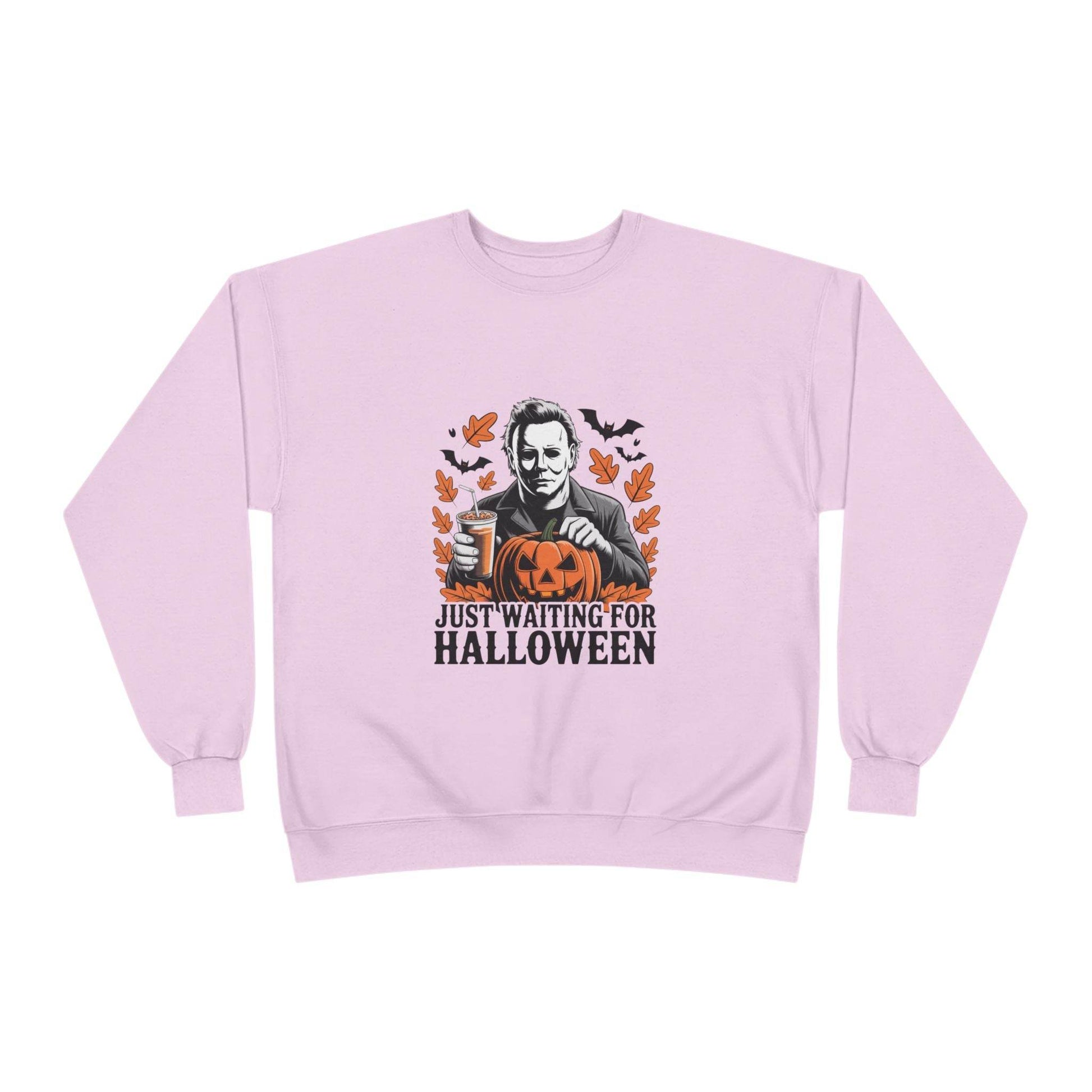 Halloween Sweatshirt - Just Waiting for Halloween | Unisex Crewneck Pullover, Fall Fashion, Halloween Gift, Cozy Sweater, Eco-Friendly Wear - IntuitiveEncBoutique