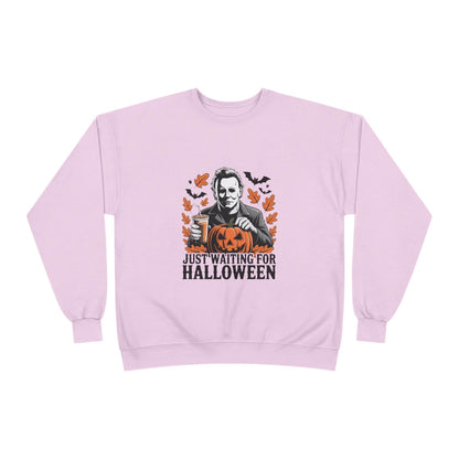 Halloween Sweatshirt - Just Waiting for Halloween | Unisex Crewneck Pullover, Fall Fashion, Halloween Gift, Cozy Sweater, Eco-Friendly Wear - IntuitiveEncBoutique