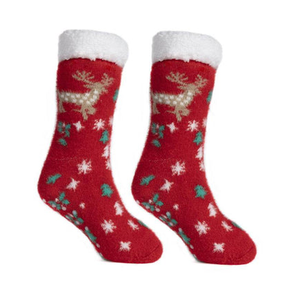 Christmas Floor Socks Indoor Home Sleep Winter Plush Thick Long Socks Women's Postpartum Socks Anti slip - IntuitiveEncBoutique