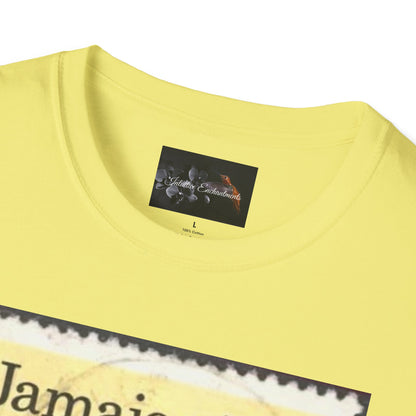 Vintage Jamaica Stamp Tee, Softstyle T-Shirt, Unisex Graphic Tee, Bohemian Style Shirt, Travel Lovers Apparel, Cool Gift Idea