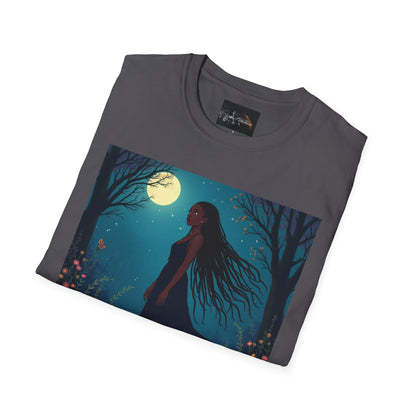 Moonlit Silhouette Unisex T-Shirt, Softstyle Tee for Nature Lovers, Perfect for Gifts and Everyday Wear