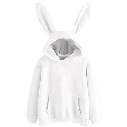 Women's Harajuku Hooded Rabbit Sweatshirt Solid Color Loose Casual Women's Top - IntuitiveEncBoutique