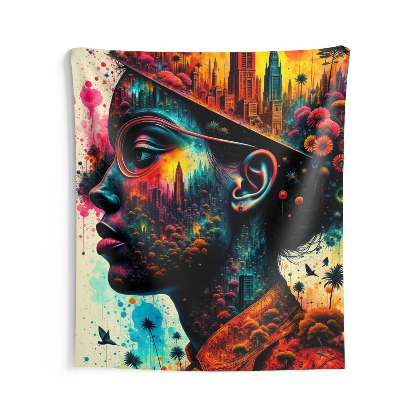 Digital Art Indoor Wall Tapestries, Unique Home Decor, Dorm Room Wall Hanging, Modern Wall Art, Large Tapestry - IntuitiveEncBoutique