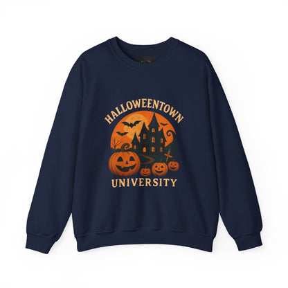 Halloween Town Crewneck Sweatshirt, Cozy Sweatshirt for Fall, Unisex Halloween Apparel, Spooky Season Gift, Halloween University Sweatshirt - IntuitiveEncBoutique