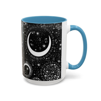 Star Moon Cup - Celestial Design Coffee Mug, 11oz Tea Cup, Astrology Lover Gift, Kitchen Decor, Celestial Kitchenware, Ceramic Beverage Mug - IntuitiveEncBoutique