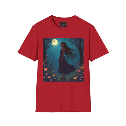 Moonlit Silhouette Unisex T-Shirt, Softstyle Tee for Nature Lovers, Perfect for Gifts and Everyday Wear