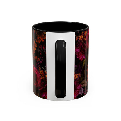 Gothic Floral Accent Coffee Mug - Perfect for Coffee Lovers, Gift for Birthdays, Drama Queen Decor, Unique Art Mug