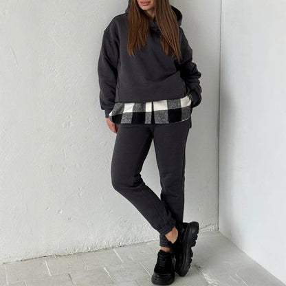Casual Long Sleeve Hoodie and Pants Set for Women Leisure - IntuitiveEncBoutique