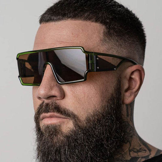 Square connected sunglasses with hollowed out avant-garde personality Instagram popular fashion street photography futuristic sunglasses - IntuitiveEncBoutique